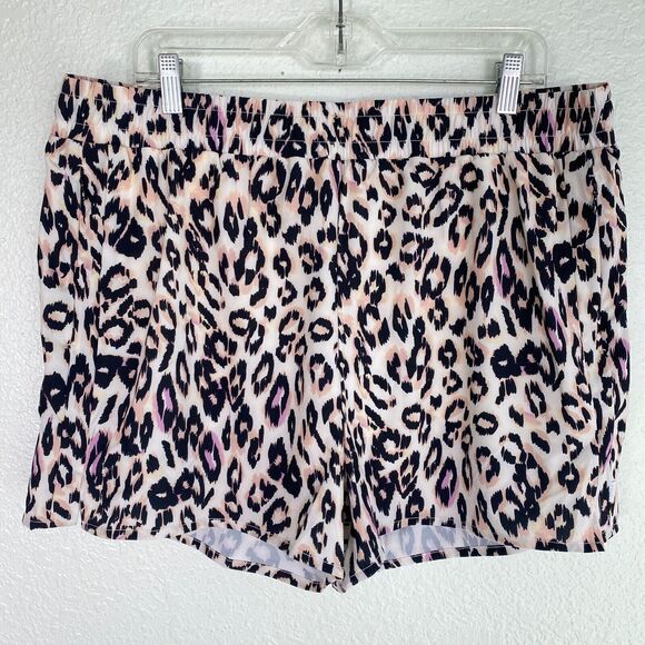 Calme Shorts Womens XXL Elements Hike Active Gym Leopard Print NEW